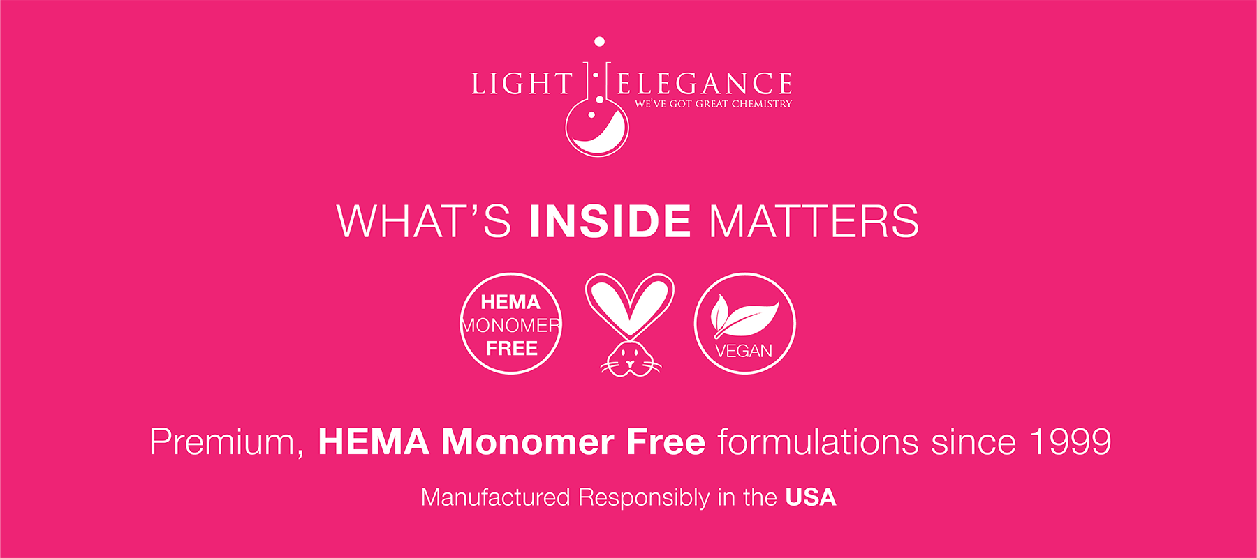 LE is More Than Just a HEMA Free Gel Nail Brand | We believe 'What's Inside Matters' | Chemistry, Quality, Community | Why LE Chooses to be HEMA Free