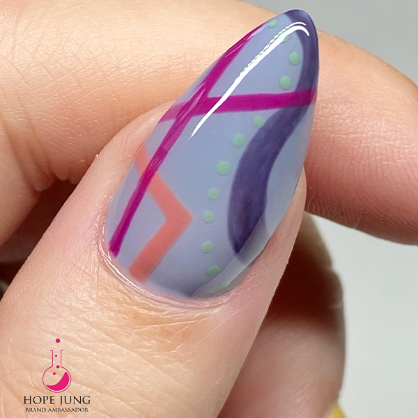 Abstract Line Design Step-by-Step by @HopeJungNails