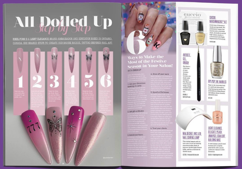 Tattoo Style Nail Art by LE Educator, Rikel Fors | Featured in Salon Evo Magazine