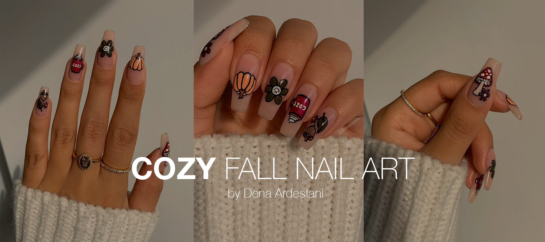 Cozy Fall Nail Designs using #LERocks Fall 2023 Collection by Dena Ardestani