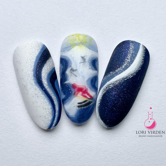 NAILPRO Magazine | How To: Skis & Slopes Nail Design by LE Brand Ambassador Lori Virden