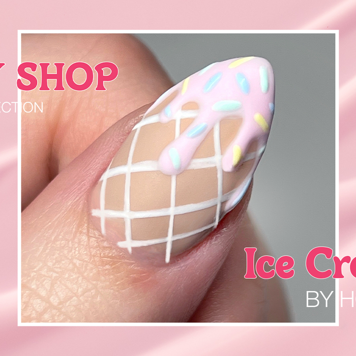 Ice Cream Drips + Waffle Cone Step-by-Step Nail Art Tutorial | By Hope Jung Nails