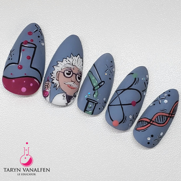 Science Nails Step-by-Step Scientist Nail Art by @Taryns.Nails — Light Elegance
