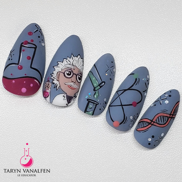 Step-by-Step Scientist Nail Art by @Taryns.Nails