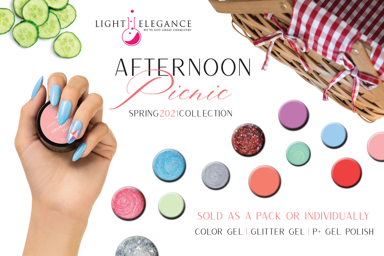 Afternoon Picnic Collection - Spring 2021 P+, Color & Glitter Gel