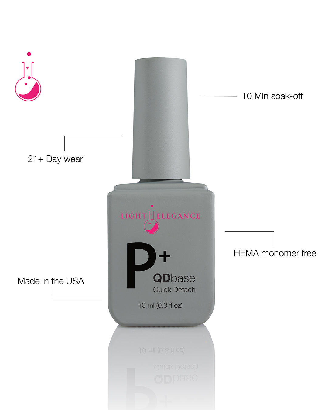 P+ QDbase Soak-Off Base Coat 10 ml