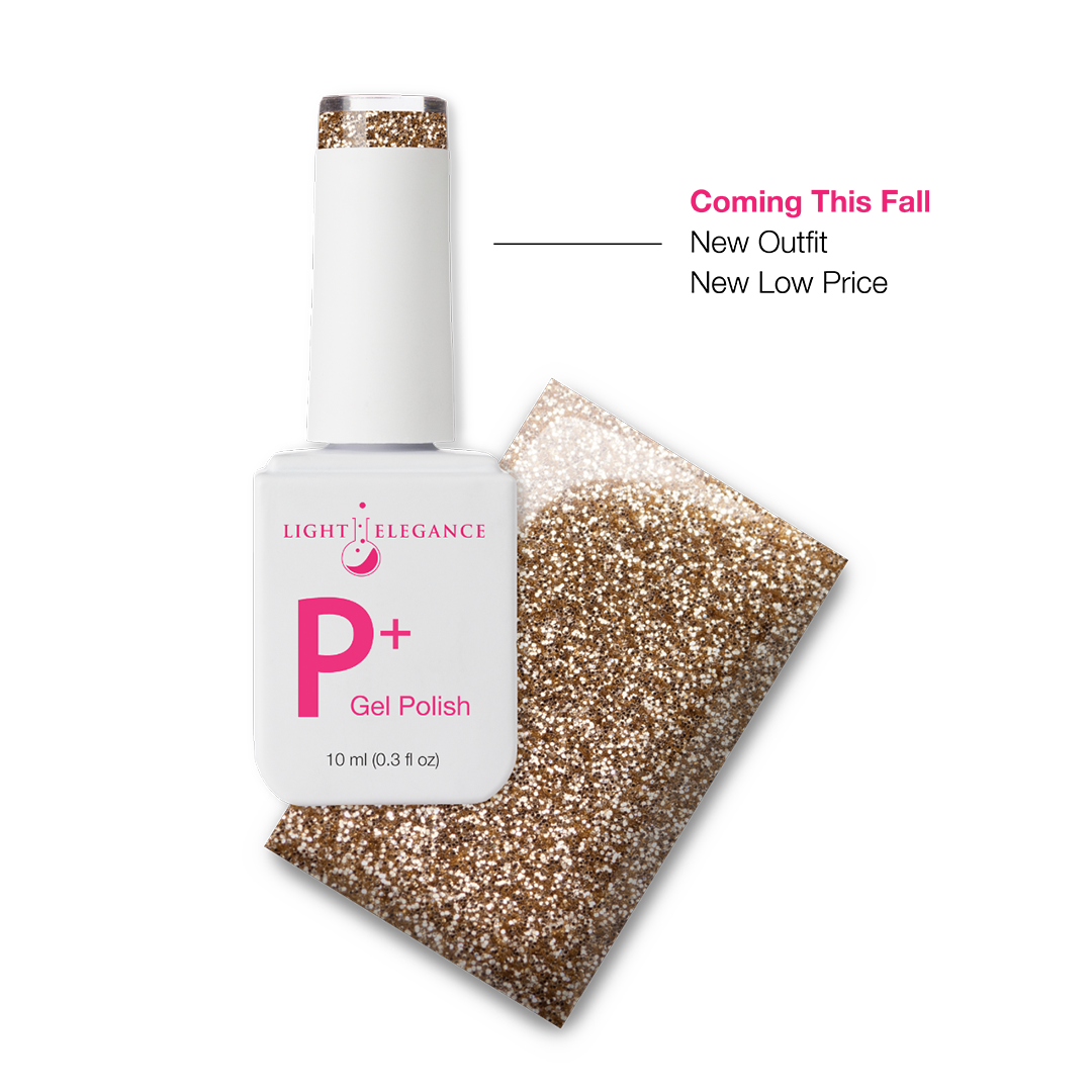 P+ Gold Glitter Gel Polish
