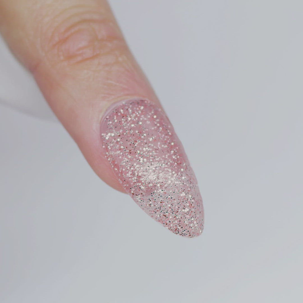 P+ Nudie Glitter Gel Polish, 15 ml.